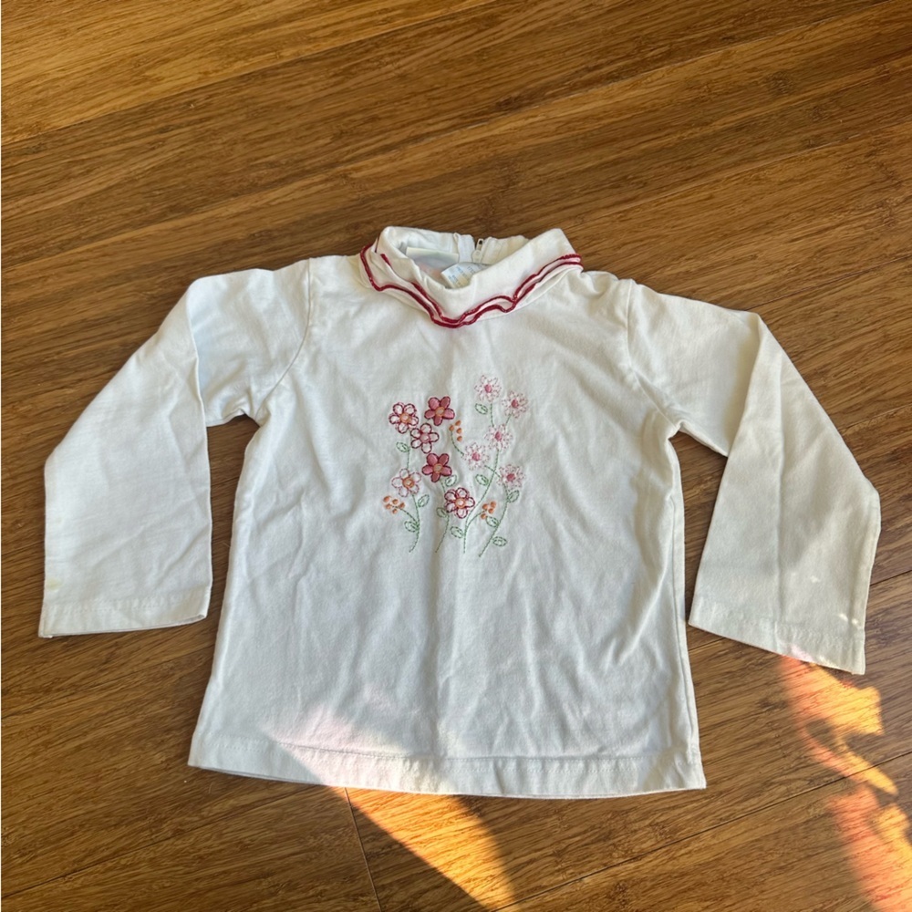 BT KIDS 24 Month Coquette Girly Ruffle Embroidered Long‎ Sleeve shirt